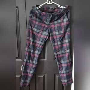 Express Navy and Burgundy Plaid Pants
